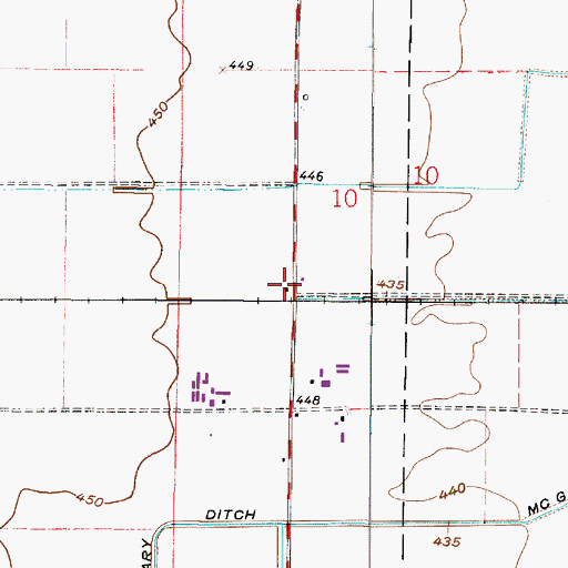 Topographic Map of McGary, IN