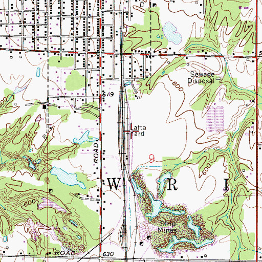 Topographic Map of Latta Yard, IN