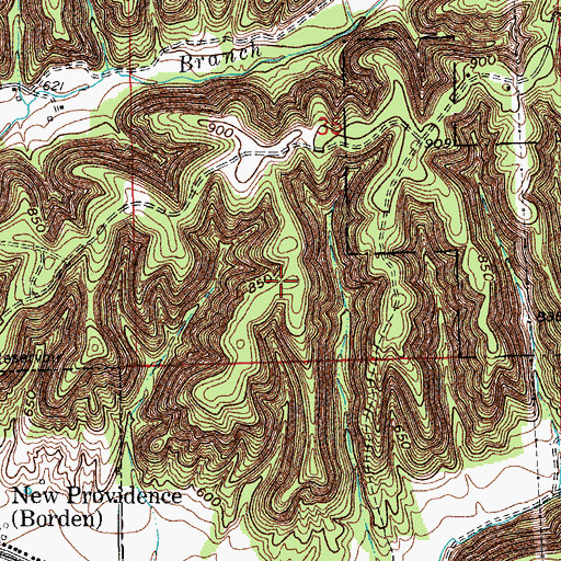 Topographic Map of Chestnut Hill, IN