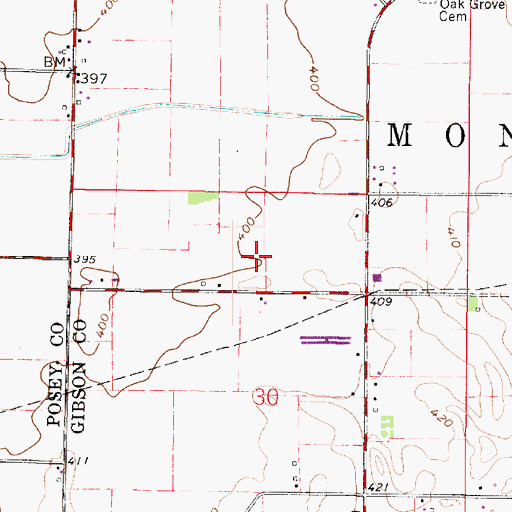 Topographic Map of Egg Harbor, IN