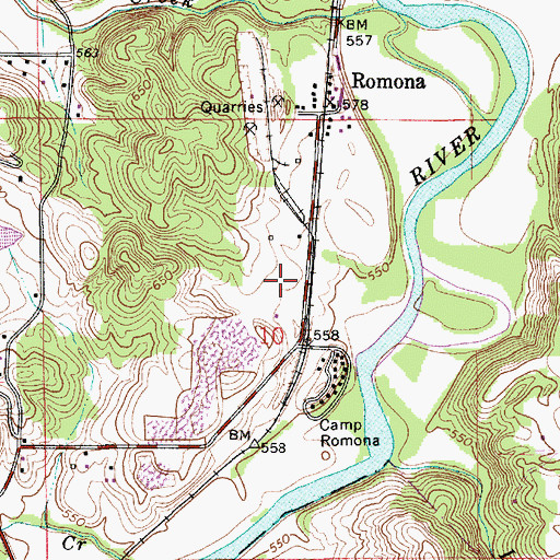 Topographic Map of Murdy Station, IN