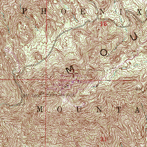 Topographic Map of KOY-FM (Phoenix), AZ