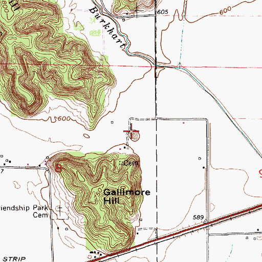 Topographic Map of Potato Mound, IN