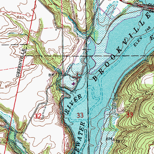 Topographic Map of Quakertown, IN