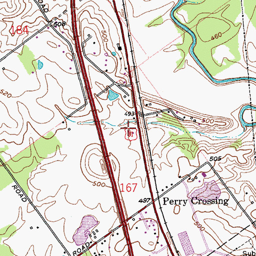 Topographic Map of Slatecut, IN