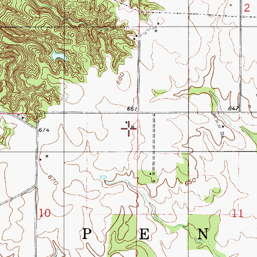 Topographic Map of Stumptown, IN