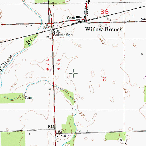 Topographic Map of Pleasant Hill, IN