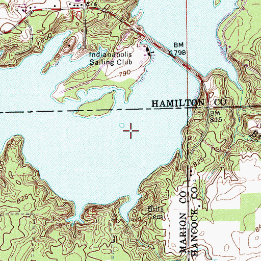 Topographic Map of Germantown, IN