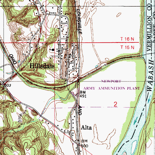 Topographic Map of Hillsdale Junction, IN