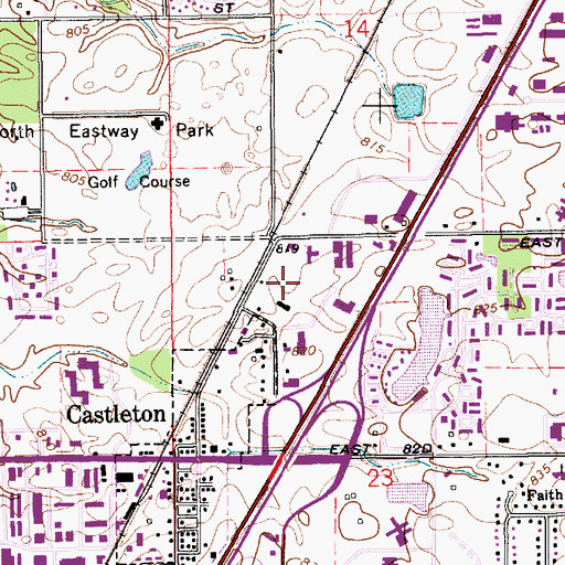 Topographic Map of Vertland, IN
