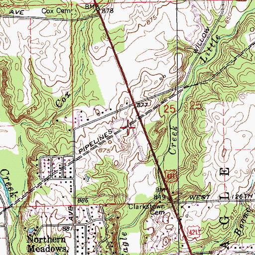 Topographic Map of Hamilton (historical), IN
