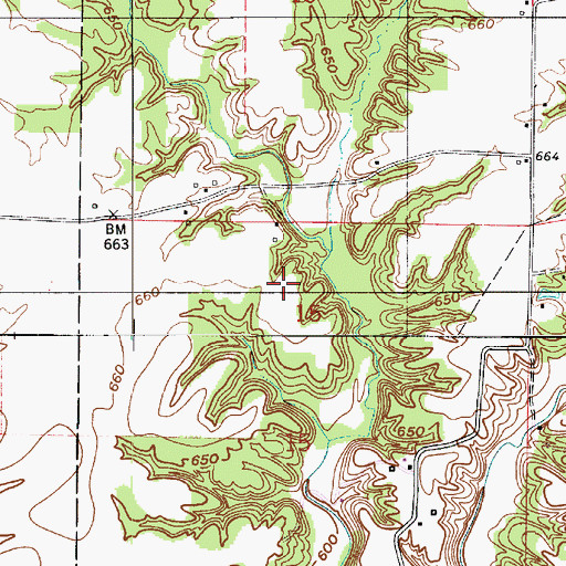 Topographic Map of Leatherwood, IN