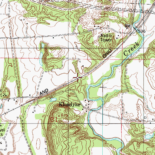 Topographic Map of Melcher (historical), IN