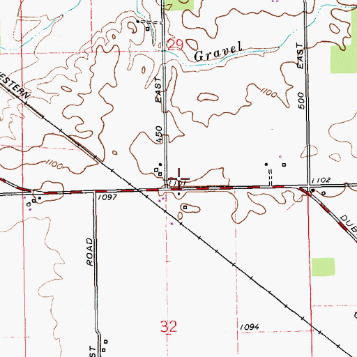 Topographic Map of Corwin, IN