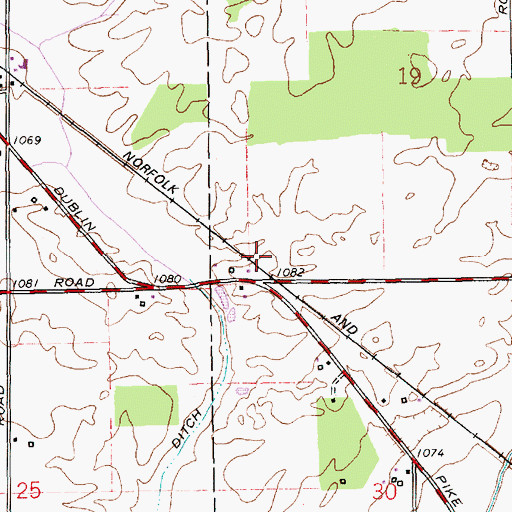 Topographic Map of Pierson Station, IN
