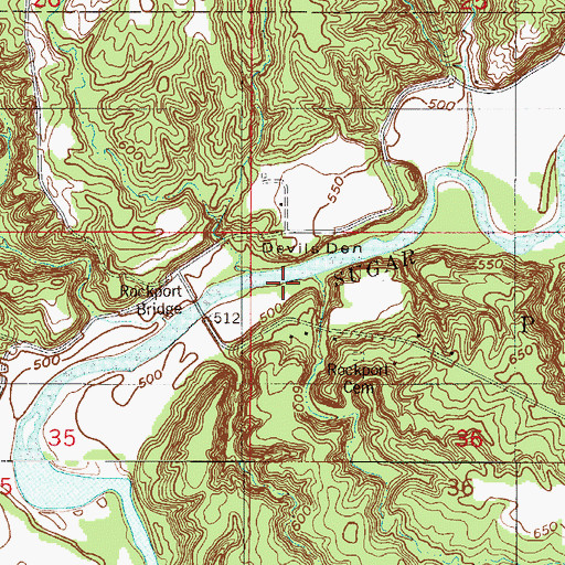Topographic Map of Rockport, IN