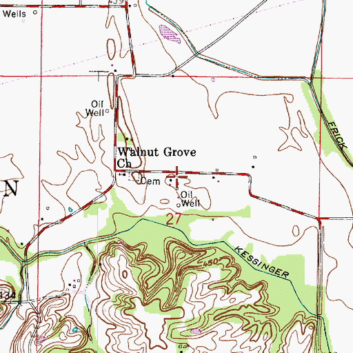 Topographic Map of Pond Creek Mills, IN