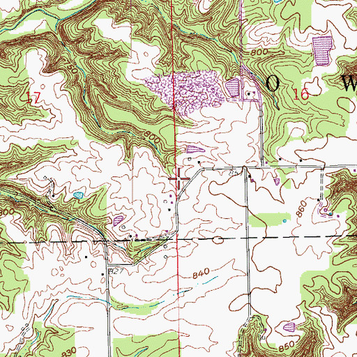 Topographic Map of Pleasantville, IN