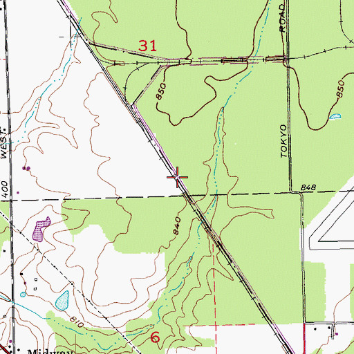 Topographic Map of Brights Station, IN