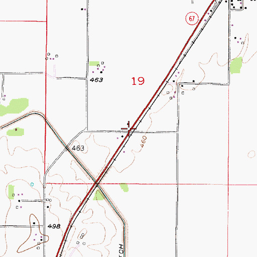 Topographic Map of Wagner Station, IN