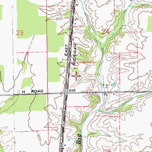 Topographic Map of New Carrollton, IN