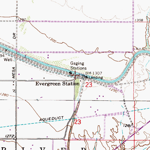 Topographic Map of Evergreen Station, AZ