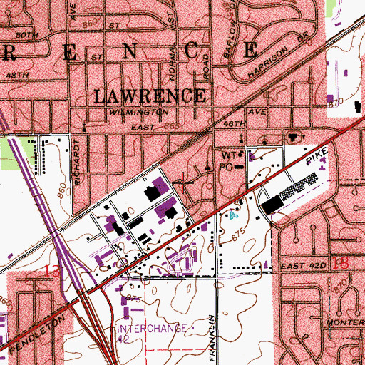Topographic Map of Robinson (historical), IN