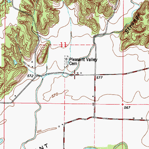 Topographic Map of Walton (historical), IN
