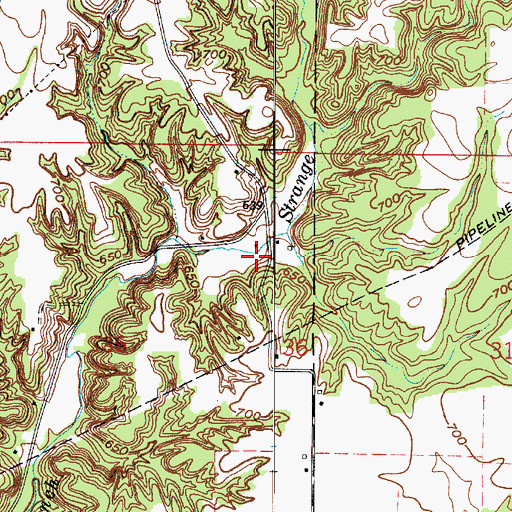 Topographic Map of Piattsville, IN