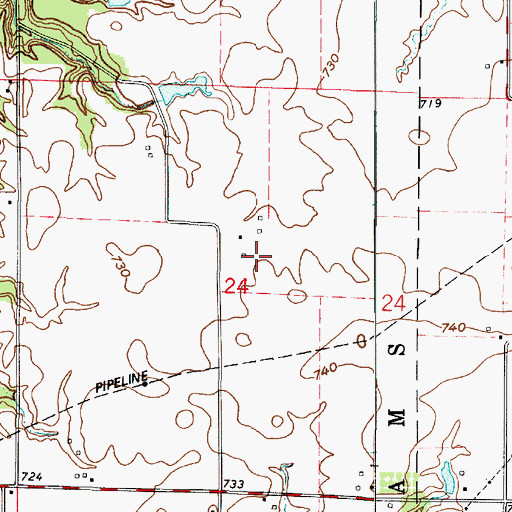 Topographic Map of Lakeland (historical), IN