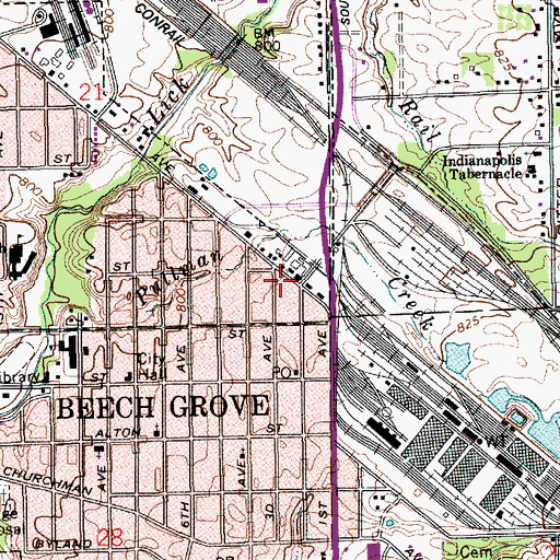 Topographic Map of Ingallston, IN