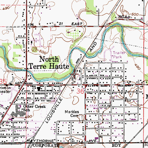 Topographic Map of Elsworth Station, IN