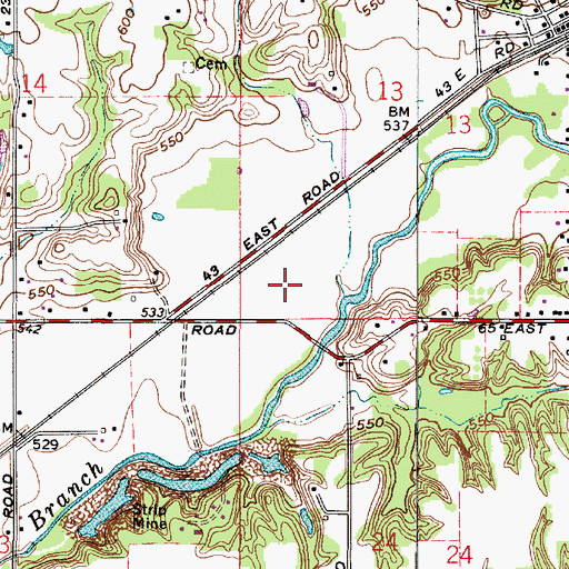 Topographic Map of Milton Station, IN