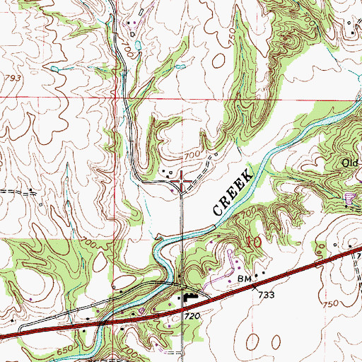 Topographic Map of Westland, IN