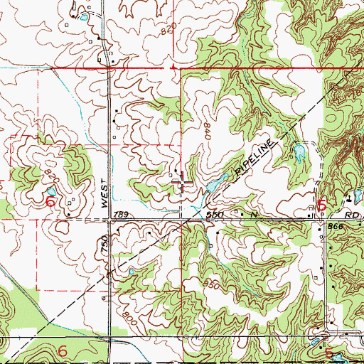 Topographic Map of Herbamount, IN