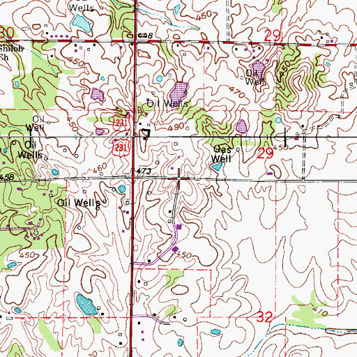 Topographic Map of Spencer County Farm, IN