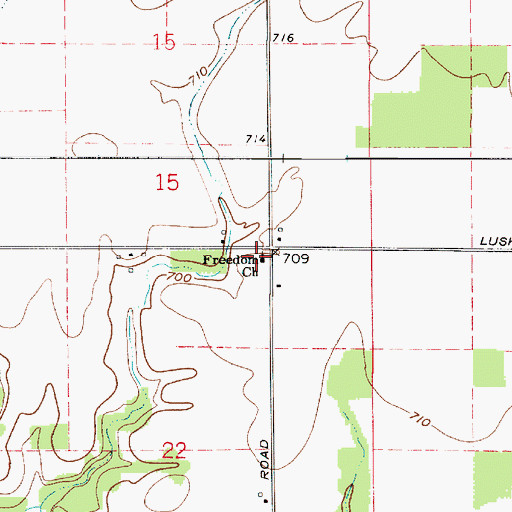 Topographic Map of Freedom Church, IN