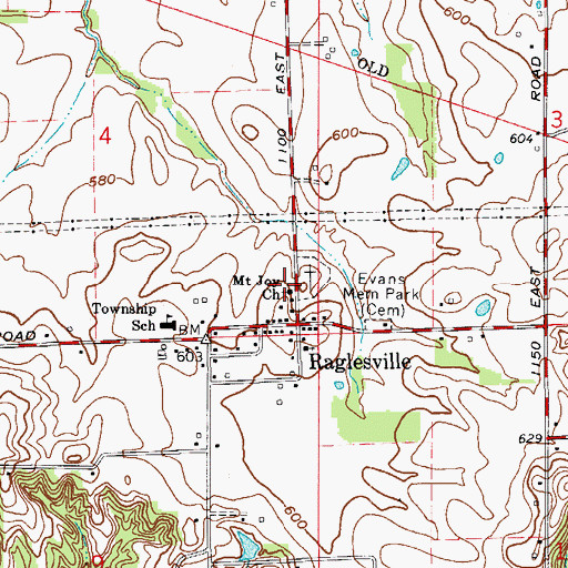 Topographic Map of Mount Joy Church, IN