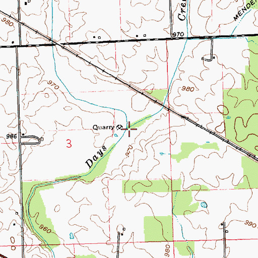 Topographic Map of Flesher Creek, IN