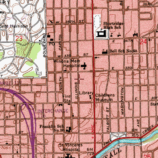 Topographic Map of Sanctified Church of God, IN