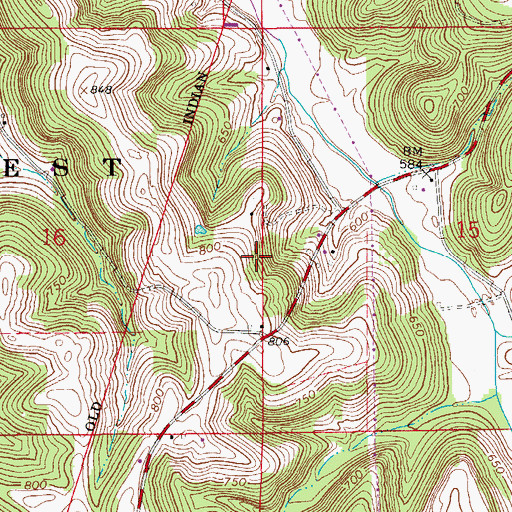 Topographic Map of Hoosier National Forest, IN