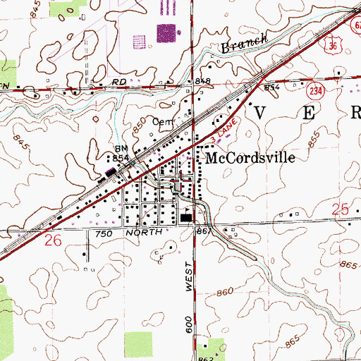 Topographic Map of Mount Pleasant Baptist Church, IN