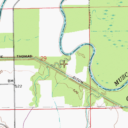 Topographic Map of Nobusiness Creek, IN