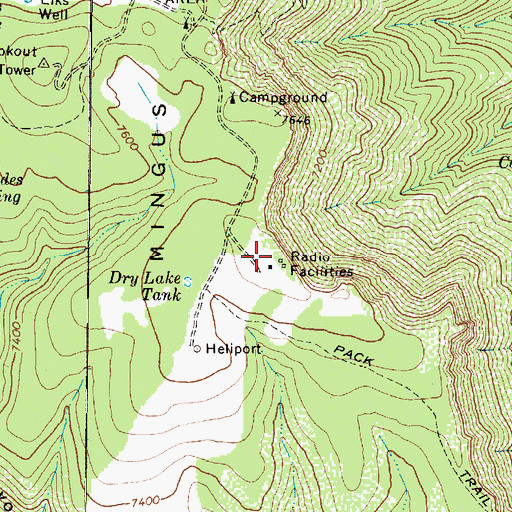 Topographic Map of KAHM-FM (Prescott), AZ