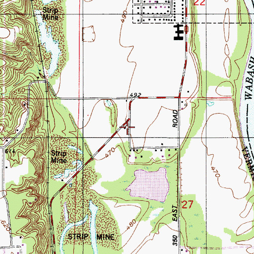 Topographic Map of Clinton Gun Club, IN