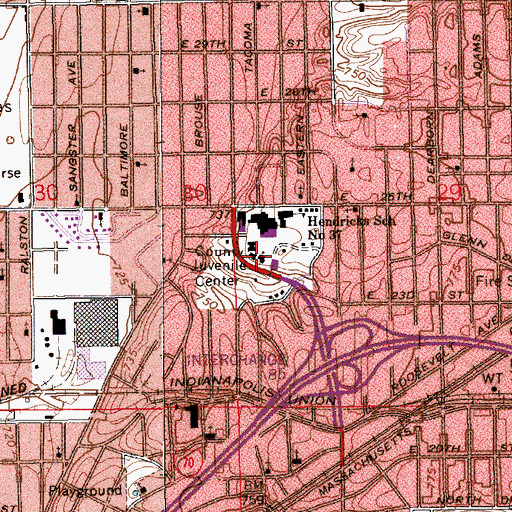 Topographic Map of County Juvenile Center, IN