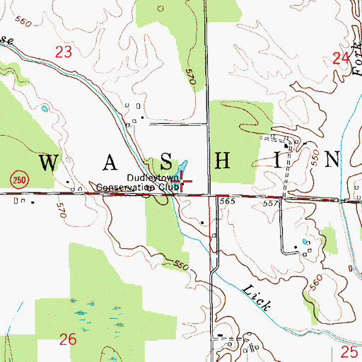 Topographic Map of Dudleytown Conservation Club, IN