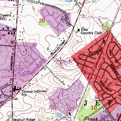 Topographic Map of Elks Country Club, IN