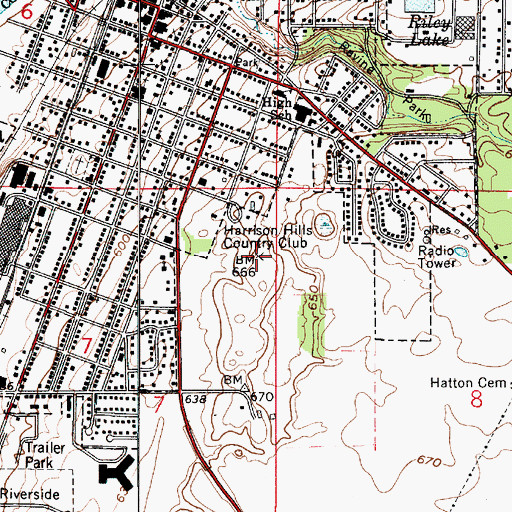 Topographic Map of Harrison Hills Country Club, IN
