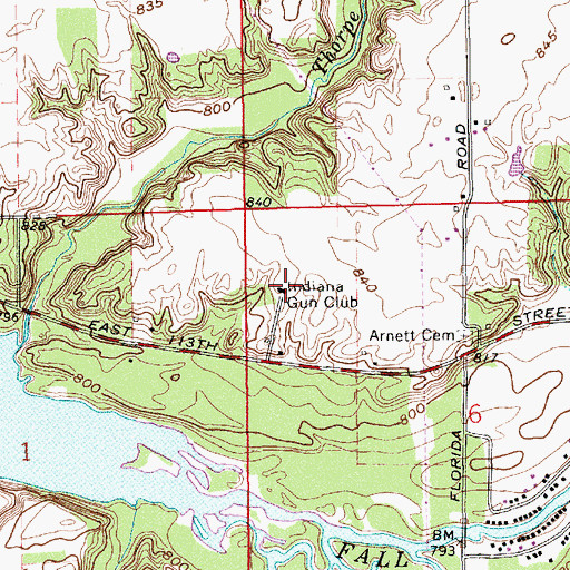 Topographic Map of Indiana Gun Club, IN